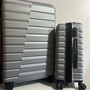 2 Coolife luggage set Silver